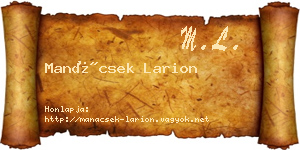 Manácsek Larion névjegykártya